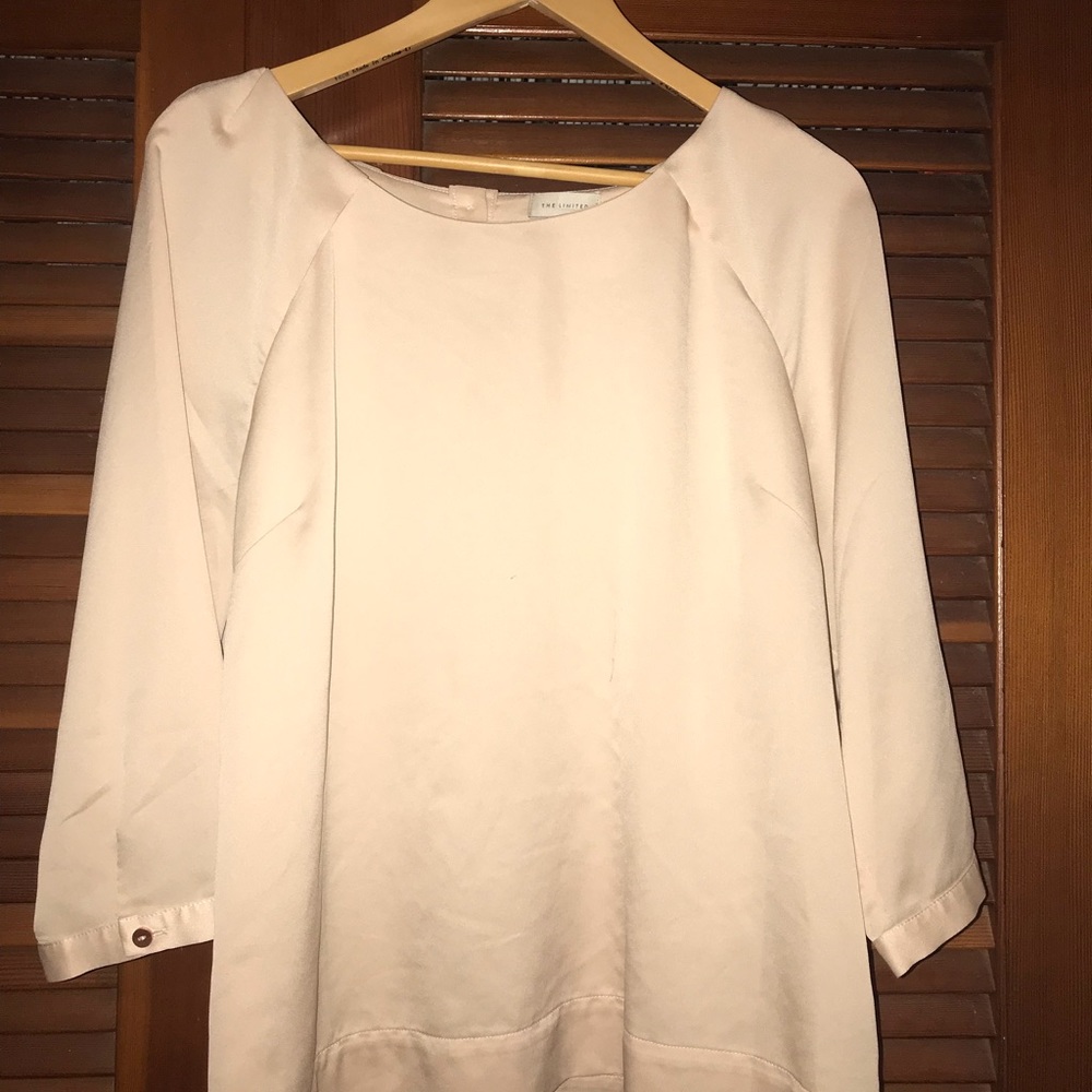 Cream/tan silk blouse